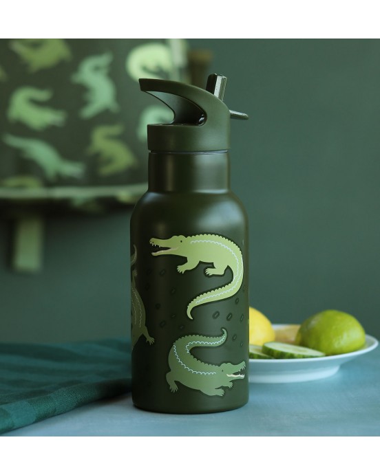 A Little Lovely Company Μπουκάλι θερμός με διπλό τοίχωμα από ανοξείδωτο ατσάλι 350ml Crocodiles DBSSCR68