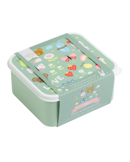 A little lovely company Σετ 4 δοχεία φαγητού Lunch & Snack Box "Joy" SBSEJO62
