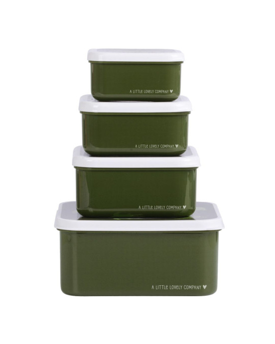 A little lovely company Σετ 4 δοχεία φαγητού Lunch & Snack Box Crocodiles SBSEVR59