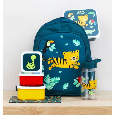 A little lovely company Σετ 4 δοχεία φαγητού Lunch & Snack Box Jungle Tiger  SBSEJT20