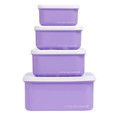 A little lovely company Σετ 4 δοχεία φαγητού Lunch & Snack Box Unicorn Dreams SBSEUD73