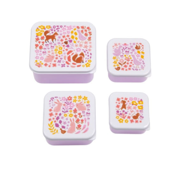 A little lovely company: Σετ 4 δοχεία φαγητού Lunch & Snack Box -Flower garden SBSEFG83