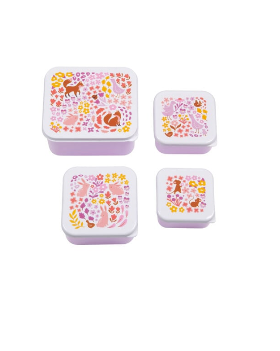 A little lovely company: Σετ 4 δοχεία φαγητού Lunch & Snack Box -Flower garden SBSEFG83