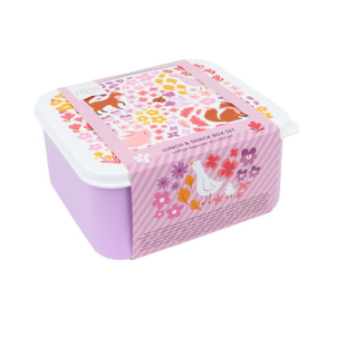 A little lovely company: Σετ 4 δοχεία φαγητού Lunch & Snack Box -Flower garden SBSEFG83