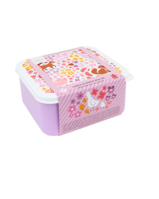A little lovely company: Σετ 4 δοχεία φαγητού Lunch & Snack Box -Flower garden SBSEFG83