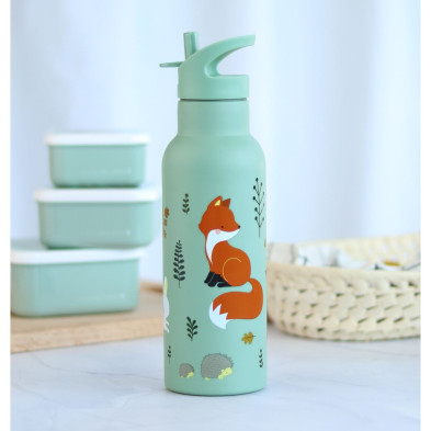 A Little Lovely Company XL Μπουκάλι θερμός με διπλό τοίχωμα από ανοξείδωτο ατσάλι 500ml Forest Friends DBSXFF73