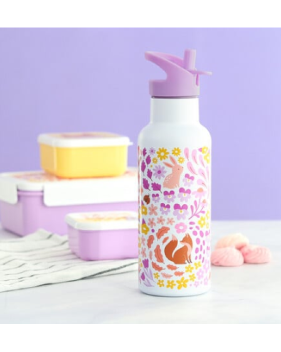 A Little Lovely Company XL Μπουκάλι με διπλό τοίχωμα από ανοξείδωτο ατσάλι 500ml - Flower garden DBSXFG93