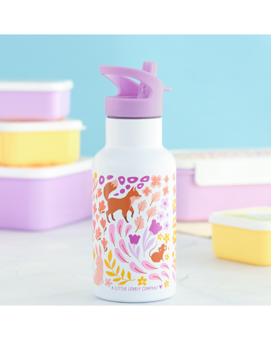 A Little Lovely Company Μπουκάλι θερμός με διπλό τοίχωμα από ανοξείδωτο ατσάλι 350ml  Flower Garden DBSSFG89