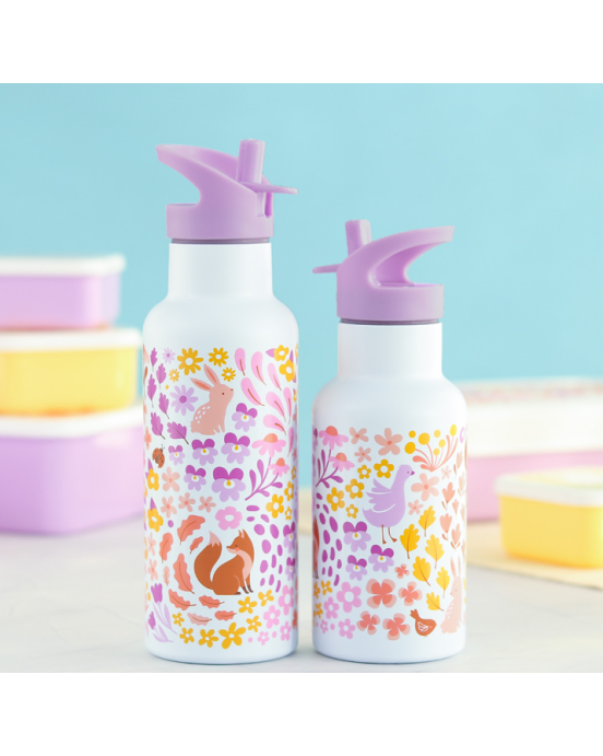 A Little Lovely Company Μπουκάλι θερμός με διπλό τοίχωμα από ανοξείδωτο ατσάλι 350ml  Flower Garden DBSSFG89