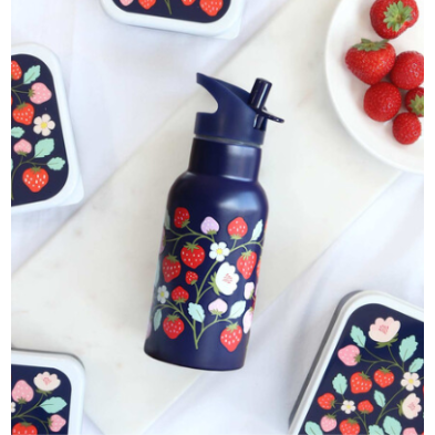 A Little Lovely Company Μπουκάλι με διπλό τοίχωμα από ανοξείδωτο ατσάλι 350ml- Strawberries DBSSST69