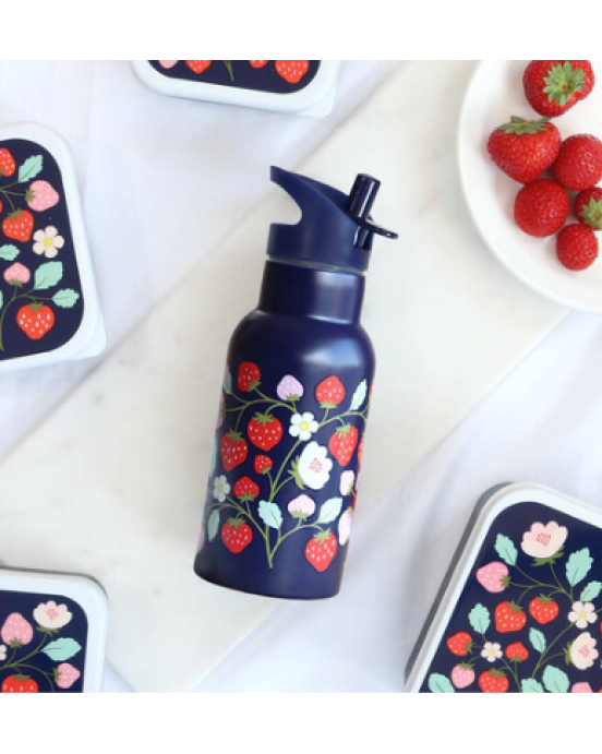 A Little Lovely Company Μπουκάλι με διπλό τοίχωμα από ανοξείδωτο ατσάλι 350ml- Strawberries DBSSST69