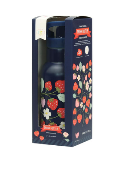 A Little Lovely Company Μπουκάλι με διπλό τοίχωμα από ανοξείδωτο ατσάλι 350ml- Strawberries DBSSST69