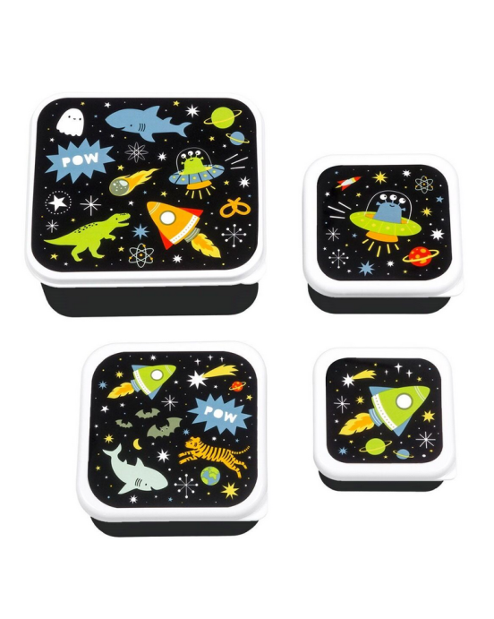 A little lovely company Σετ 4 δοχεία φαγητού Lunch & Snack Box  Galaxy SBSEGA74
