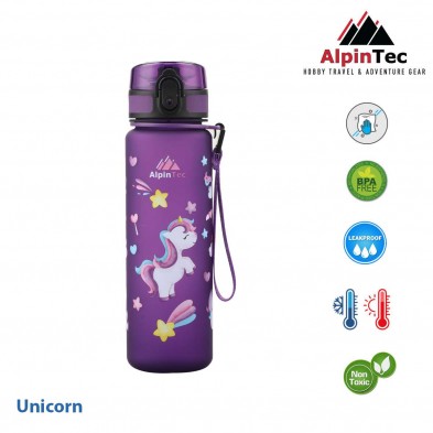AlpinTec Kids Παγούρι 500Ml Μωβ Μονόκερος C-500PE-UN