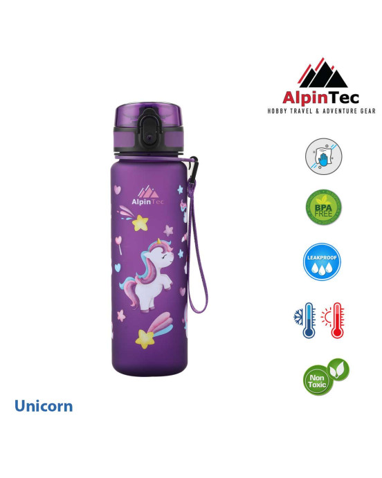 AlpinTec Kids Παγούρι 500Ml Μωβ Μονόκερος C-500PE-UN