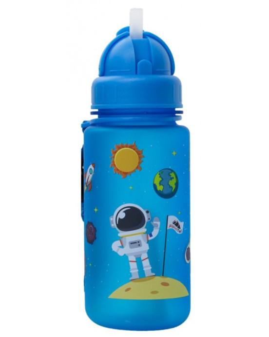 AlpinTec Παγούρι Kids 400Ml Space - Διάστημα Με Καλαμάκι Μπλε C-400BE-SPC