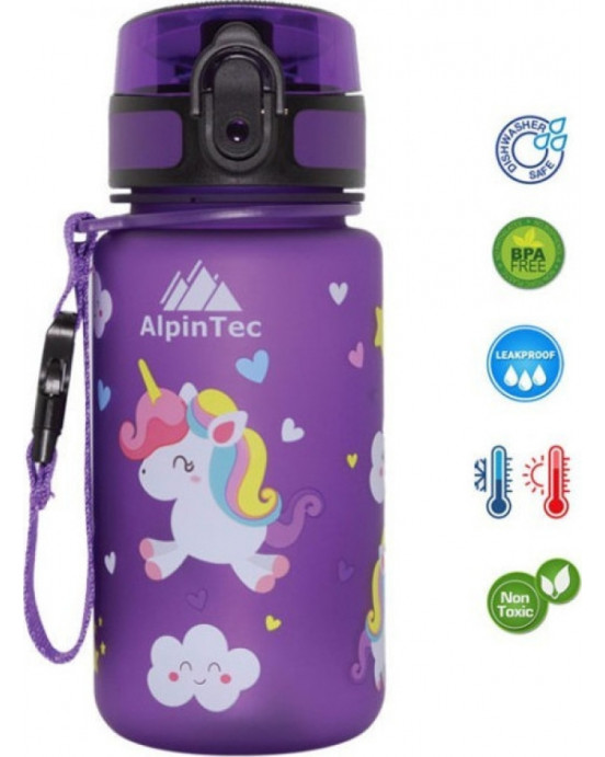 AlpinTec Παγούρι 350 ml Μονόκερoς Μώβ C-350PE-UN