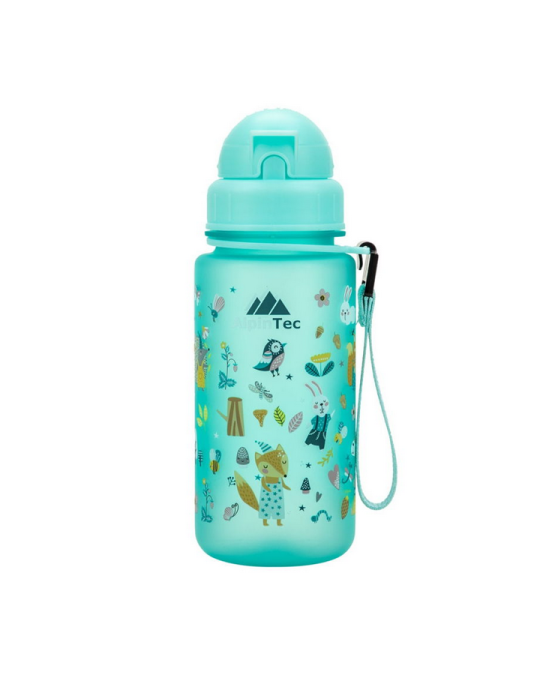 AlpinTec Παγούρι Kids 400Ml  -Με καλαμάκι Forest Animals Spindrift Blue C-400SPB-FA