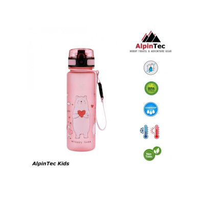 AlpinTec Παγούρι Kids 500Ml Zoo - Ροζ C-500FL-ZO