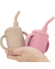 Baby Donkey Παιδικό Ποτήρι σιλικόνης με καλαμάκι (120ml) ροζ 6+ μηνών SICUS01