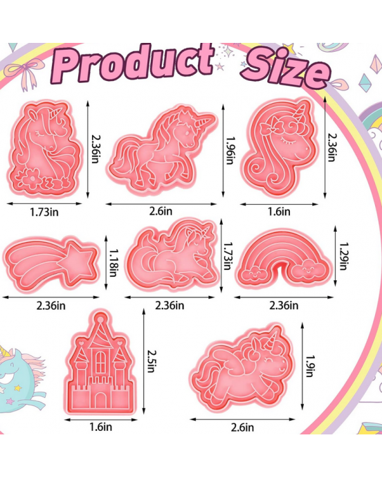 Baby Donkey Cookie Cutters Μονόκεροι 8 τμχ  CUT13 