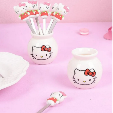 Baby Donkey Food Picks Hello Kitty 6 τμχ 	FOODPICKS13 