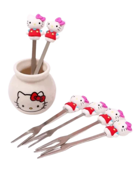Baby Donkey Food Picks Hello Kitty 6 τμχ 	FOODPICKS13 