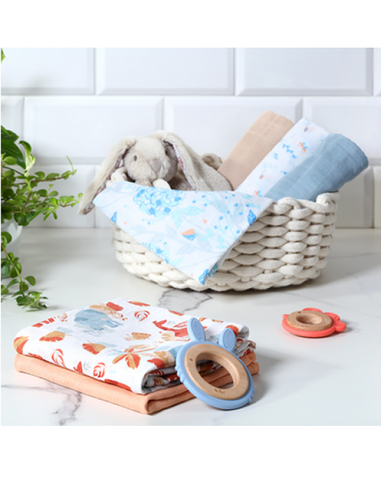 BabyOno Βαμβακερές πάνες αγκαλιάς - μουσελίνες 70x70 cm Rainbow (Σετ 3 τμχ) BN348/08