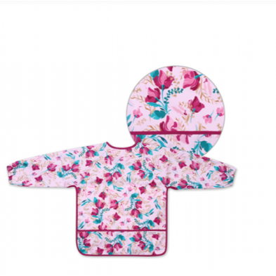 BabyOno: Αδιάβροχη σαλιάρα με μακρύ μανίκι 2-4years - FLORAL BN1477/01