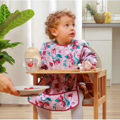 BabyOno: Αδιάβροχη σαλιάρα με μακρύ μανίκι 2-4years - FLORAL BN1477/01