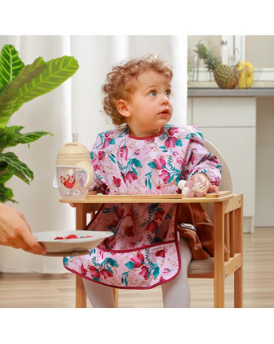 BabyOno: Αδιάβροχη σαλιάρα με μακρύ μανίκι 2-4years - FLORAL BN1477/01