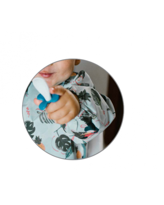 BabyOno Αδιάβροχη σαλιάρα με μακρύ μανίκι 6m+ - Toucans BN1476/02