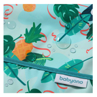 BabyOno Αδιάβροχη σαλιάρα με μακρύ μανίκι 6m+ - Toucans BN1476/02