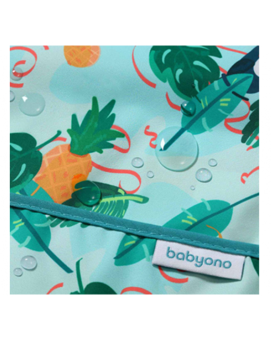 BabyOno Αδιάβροχη σαλιάρα με μακρύ μανίκι 6m+ - Toucans BN1476/02