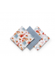 BabyOno Βαμβακερές πάνες αγκαλιάς - μουσελίνες 70x70 cm blue/grey (Σετ 3 τμχ) BN348/07