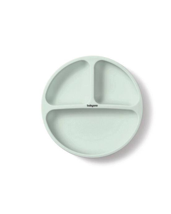 Babyono Βρεφικό Πιάτο   με βεντούζες και χωρίσματα - Mint BN1482/03