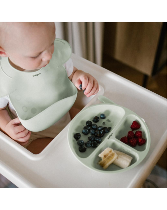 Babyono Βρεφικό Πιάτο   με βεντούζες και χωρίσματα - Mint BN1482/03