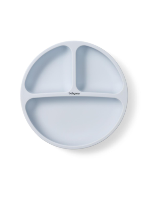 BabyOno: Πιάτο σιλικόνης με βεντούζες και χωρίσματα- Μπλε BN1482/01