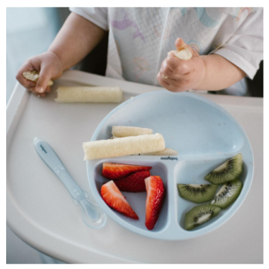 BabyOno: Πιάτο σιλικόνης με βεντούζες και χωρίσματα- Μπλε BN1482/01