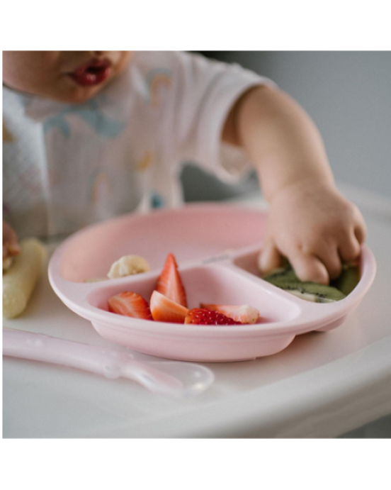 BabyOno: Πιάτο σιλικόνης με βεντούζες και χωρίσματα- Ροζ BN1482/02