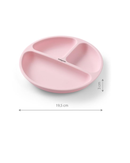 BabyOno: Πιάτο σιλικόνης με βεντούζες και χωρίσματα- Ροζ BN1482/02