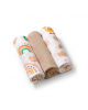 BabyOno Βαμβακερές πάνες αγκαλιάς - μουσελίνες 70x70 cm Rainbow (Σετ 3 τμχ) BN348/08