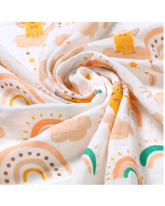 BabyOno Βαμβακερές πάνες αγκαλιάς - μουσελίνες 70x70 cm Rainbow (Σετ 3 τμχ) BN348/08