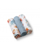 BabyOno Βαμβακερές πάνες αγκαλιάς - μουσελίνες 70x70 cm blue/grey (Σετ 3 τμχ) BN348/07