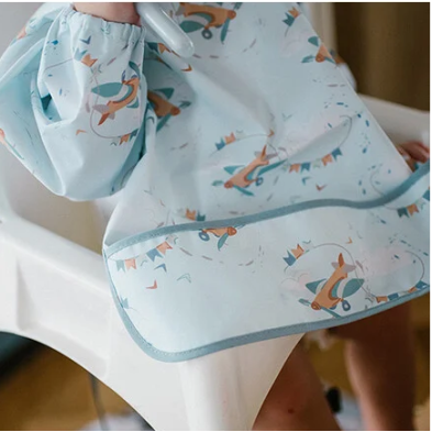 BabyOno Αδιάβροχη σαλιάρα με μακρύ μανίκι 6m+ - PLANE