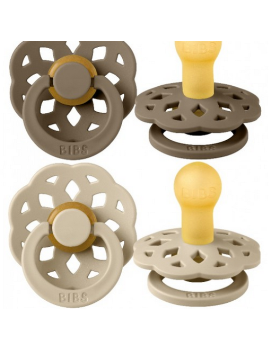 Bibs Σετ πιπίλες  2τμχ Boheme VANILLIA/DARK OAK – Στρόγγυλη No1 230106