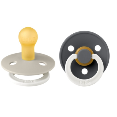 Bibs σετ πιπίλες 2τμχ latex Sand/Iron glow – στρόγγυλη No1 110456