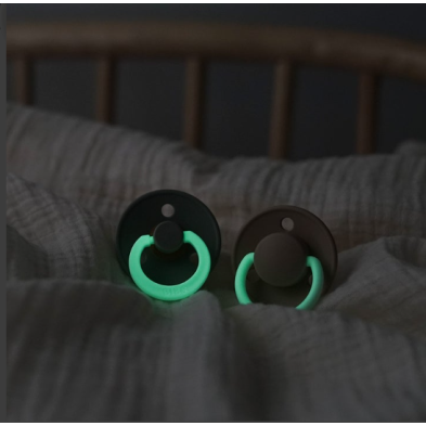 Bibs σετ πιπίλες 2τμχ – latex – blush/woodchuck glow – στρόγγυλη No1 110454