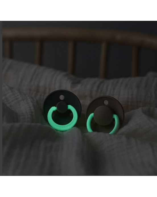 Bibs σετ πιπίλες 2τμχ latex Sand/Iron glow – στρόγγυλη No1 110456