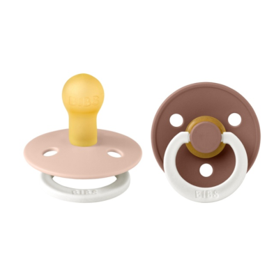 Bibs σετ πιπίλες 2τμχ – latex – blush/woodchuck glow – στρόγγυλη No1 110454